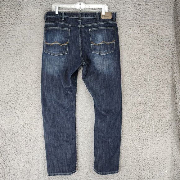 Wrangler Jeans Mens 36x30 Blue Straight Leg Mid Rise Stretch - Picture 8 of 12
